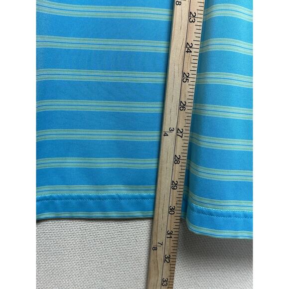Pebble Beach Performance Golf Polo Shirt Mens XL Blue Striped Stretch Spring - Picture 8 of 10